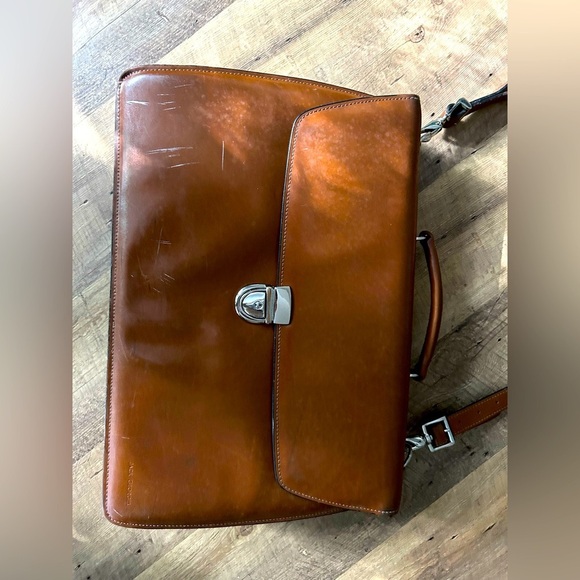 Messenger bag Leather.Jack Georges Vintage.A few flaws,see pics. - Picture 2 of 14